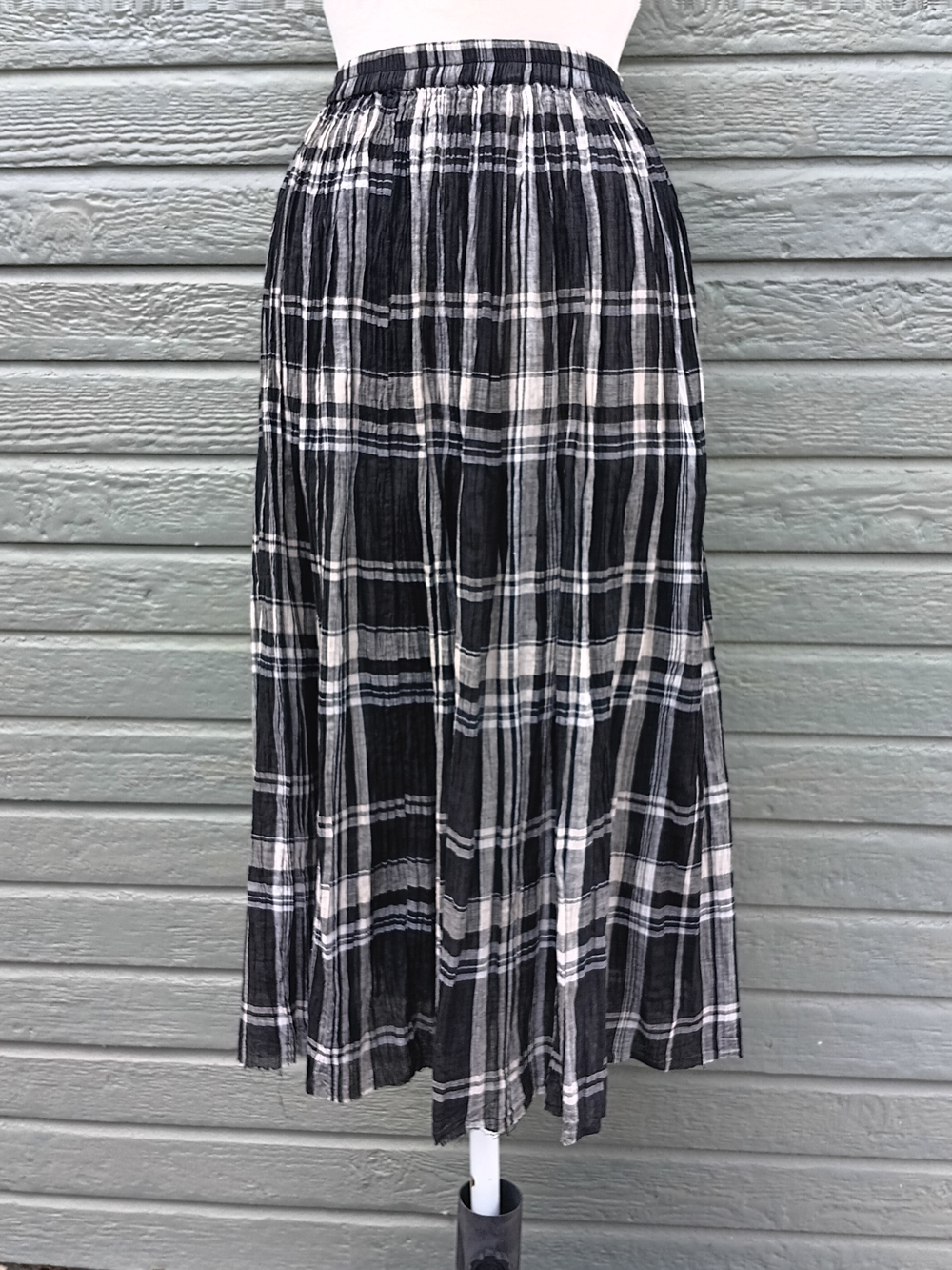 GAP Black & White Plaid Maxi Skirt